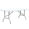 White color HDPE Outdoor Rectangular Plastic Folding Table