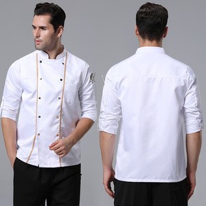 white french chef coat cook uniform for restaurant