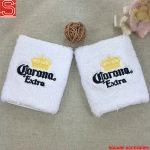 White Sweatband Custom Logo Poly Wristband Tennis Sweatband