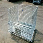 whole sale price foldable collapsible steel storage cage wire mesh container