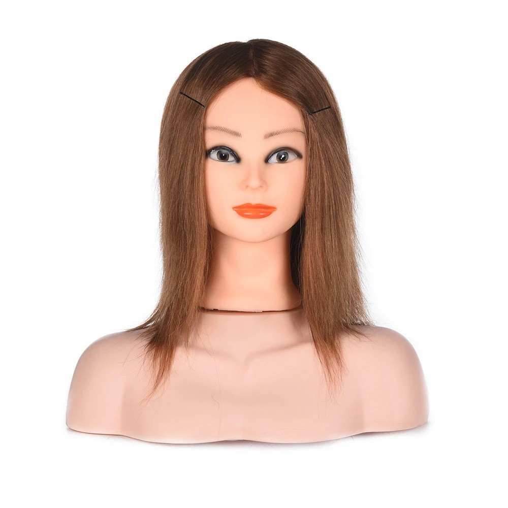 Wholesale 10&quot; - 18&quot; Training Head Human Hair Mannequin Head For Hairstyles Professional Barber Practice Head Styling Tool