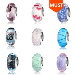 wholesale 925 sterling silver murano glass charms beads for bracelet making