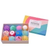 Wholesale Bath Bombs Gift Set Natural Material with Handmade Dry Flowers Glitter Power 70G*12 Colors Bath Fizzy