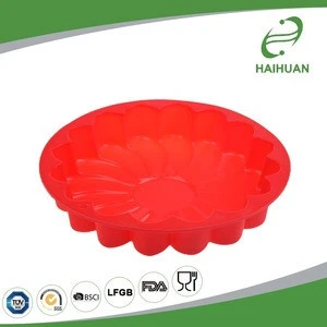 Wholesale Cheap 100% Food Grade Silicone 9&#039;&#039; Large Round Silicone Flower Cake Mould Big Cake Molds