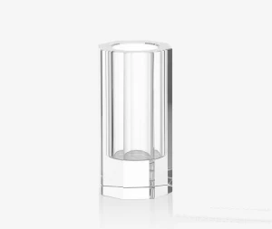 Wholesale cheap carved Mediterranean octagon shape K9 clear glass crystal vase home decoration