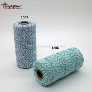 Wholesale colored 2mm 100 % cotton rope For packaging and DIY