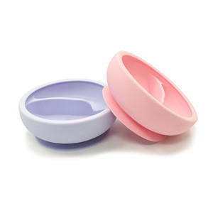 Wholesale Custom Color  Easy to Clean Silicone with Strong Suction Cup Baby Feeding Bowl Baby Silicone Layered Bowl