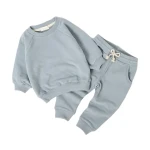 Wholesale Custom new Raglan Sleeve 3M-4T Baby 2pcs Set Organic Cotton Children Sweater Suit