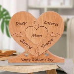 wholesale engrave name puzzle miniature ornament tabletop desk home decoration wooden craving crafts mothers day gift set