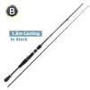 wholesale factory in stock 1.8m 15-40g L/M/MH action  carbon fiber 2 section baitcasting fishing rod