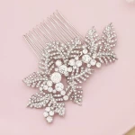 Wholesale Handmade Elegant Crystal Leaf Wedding Hair Accessories Bridal Hair Comb Jewelry  Headpiece