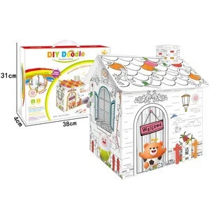 Wholesale kids drawing toys 3D DIY doodle painting house toy