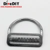 Wholesale metal Stainless Steel ring Webbing Keeper Clip 2 D Ring Belt Clip