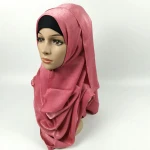 Wholesale Muslim Women Large Hijab Satin Silk Scarves Foulard Head Wraps Fashion Shawl 180*75CM