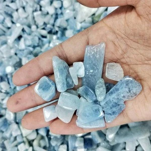 Wholesale Natural Aquamarine Tumbled Stone Crystals Healing Gemstone Gravel Chips Stone for Feng Shui