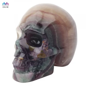 Wholesale Natural Crafts Crystal skulls Clear Quartz, Handmade Gift Customized Small Dragon Amethyst Fluorite Skulls Crystal