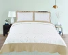 Wholesale Plain White Polyester Embroidery Bedspreads Home Hotel Use Microfiber Quilt Set for Bed SNEMB004