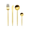 wholesale restaurant 304 stainless steel metal custom luxury gold flatware