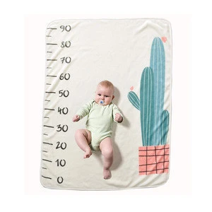 wholesale soft digital printed flannel fleece photography swaddle monthly baby milestone blanket