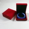 Wholesale velvet jewelry box custom printed Logo velvet flocked bracelet box handmade colorful packaging jewelry gift  box