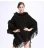 Import Wholesale winter faux fox fur trims shawl  cape Wool poncho for women with tassels from China
