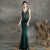 Import Women formal dress elegant washable v neck mermaid embroidery beading lady new long party evening dress from China