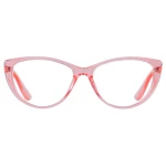 Women transparent pink frame computer anti blue ray cateye glasses blue light blocking