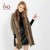 Import Women Winter Warm Knit Long Scarf and Shawl with Faux Fur from China
