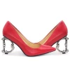Women&#39;s Pumps Strange Heel Red Genuine Leather Ladies Women Custom Dress Shoes Heels For Women and Ladies