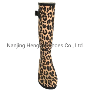 Women&prime;s Leopard Pattern Print Colorful Waterproof Welly Rain Boots