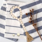 Wood Bead Garland with Tassels Farmhouse Beads 3Pcs Rustic Country Decor Prayer Beads Wall Hanging Decor