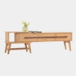 Wooden Flat Pack Furniture Beech Wood Japanese Style TV Stand Cabinet