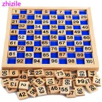Wooden hundreds board mathematics teaching aids Montessori Early Education 1-100 continuous number Board digital toys