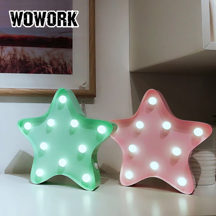 WOWORK handmade led 3D wall fairy letter marquee led light sign for home
