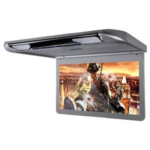 XTRONS 13.3 inch 1080P in car drop down roof mount player support HDMI/USB, flip down tv monitor