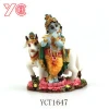 YCT 1647 New design resin craft girl with goat statue indian religious