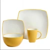 yellow and white square dinnerware, wholesale square dinnerware sets