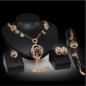Zircon Crystal Women Earrings Necklace bracelet ring High Quality Bridal Wedding jewelry Sets