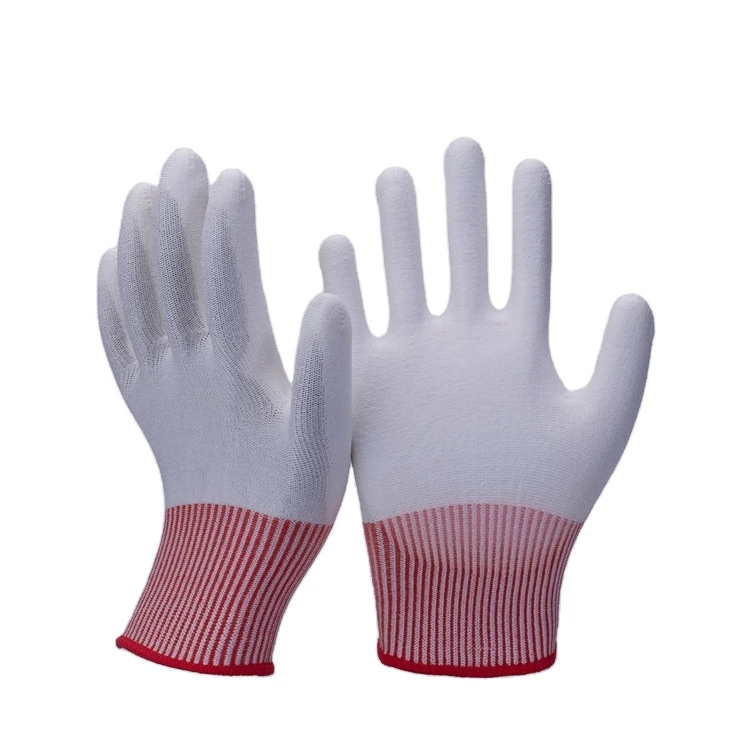 ZM Cheaper Price Polyurethane-Dipped Palm Safety Gloves CE Knitted Baggage Handling Mittens