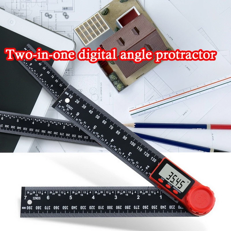 0-200mm 8&#x27;&#x27; Digital Meter Angle Inclinometer Angle Digital Ruler Electron Goniometer Protractor Angle finder Measuring Tool