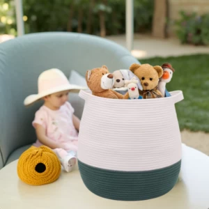 Cotton Rope Kid Toys Basket Woven Baby nursery organizer bin