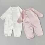 Customized 100% mulberry silk baby onesie thin section newborn summer silk romper safe and non-toxic printing and dyeing