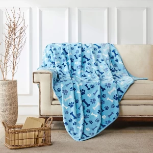 Printed bone fleece Fluffy Waterproof Dog Blanket pet blankets