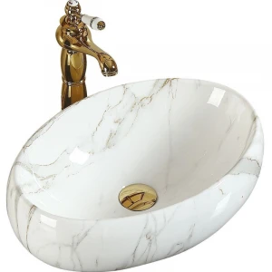Hot selling Wholesale White Marble Ceramic basin bathroom countertop art sink