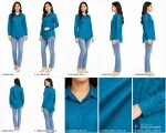 Peacock Blue Shirt for Women Stylish and Comfortable Fit