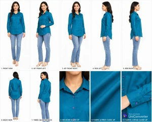 Peacock Blue Shirt for Women Stylish and Comfortable Fit