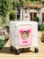 Cute Cat Ear Wheeled Pet Travel Trolley Case Foldable Pet Carrier Luggage