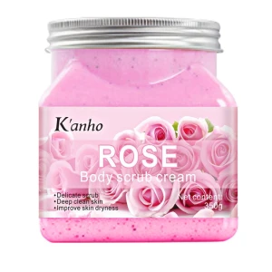 Kanho Rose Natural Body Care Whitening Exfoliating Ice Cream Facial Body Organic Skin Care Fruit Salt Ocean Body Scrub