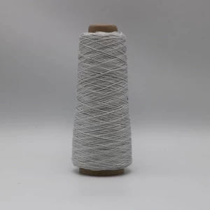 Ne32/2ply 20% stainless steel staple fiber  blended with 80% polyester staple fiber conductive yarn by 7plies-XT11017