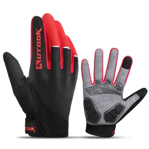 KUTOOK Cycling Gloves Full Finger Breathable Touch Screen Anti-Slip Pad MTB Bike Gloves for Men Women